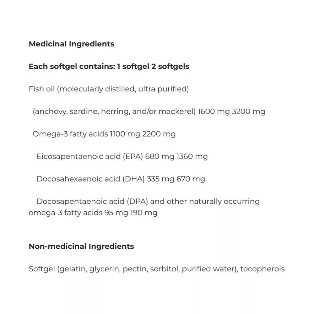 Natural Factors RegenerLife Omega-3 Ultra Strength 2200 mg (90 Softgels)