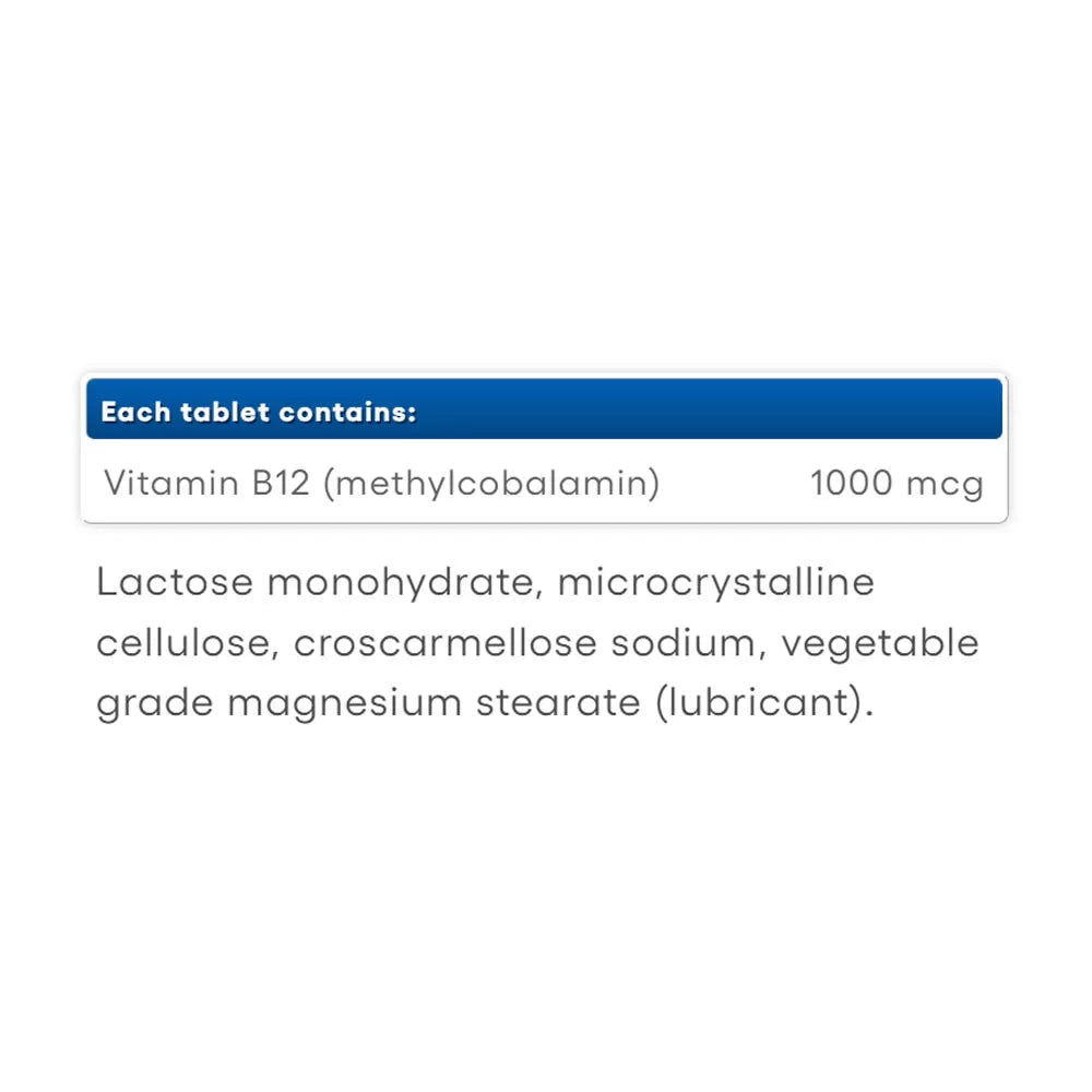 Natural Factors B12 Methylcobalamin 1000 mcg (180 Tablets)