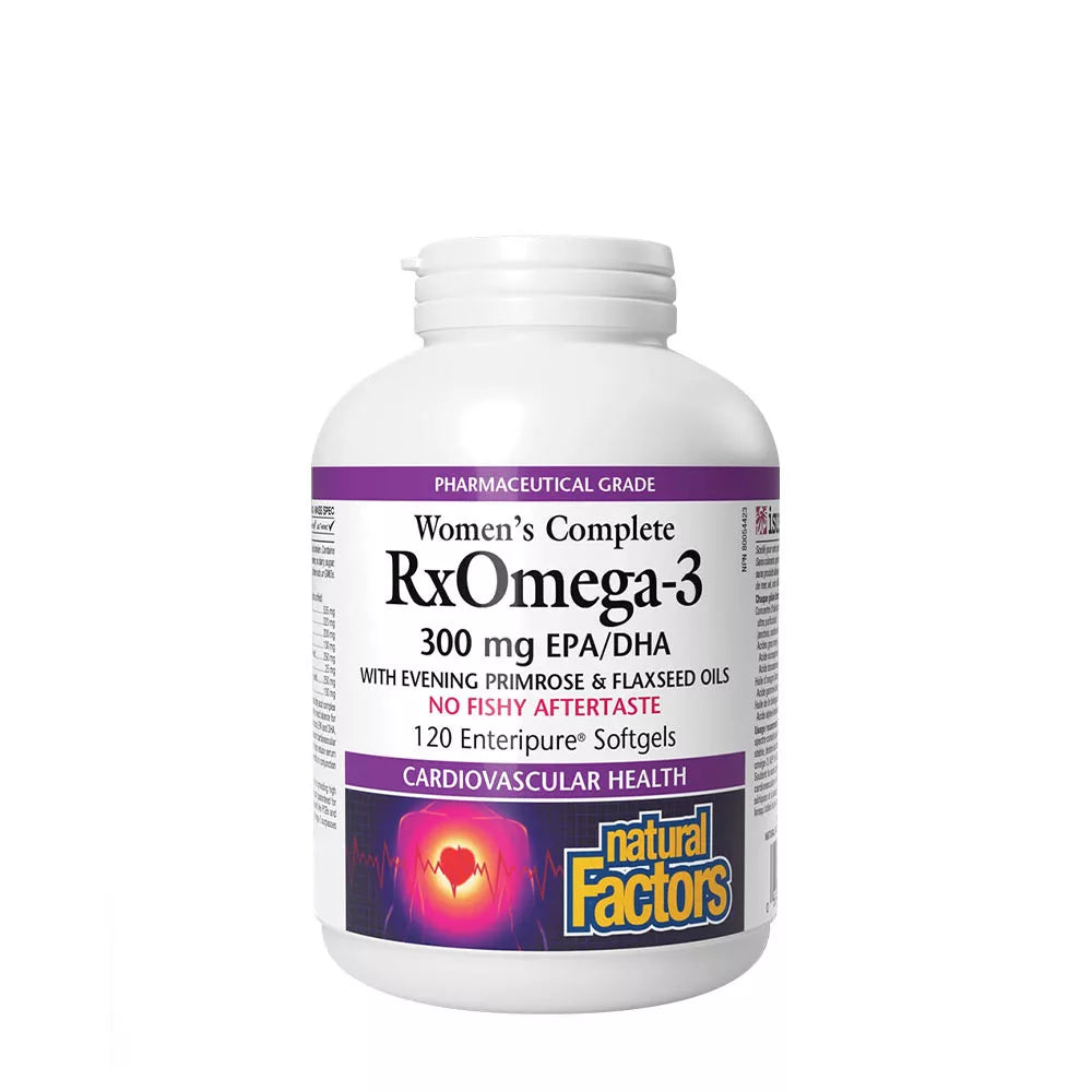 Natural Factors Women’s Complete RxOmega-3 300 mg EPA/DHA (120 Softgels)