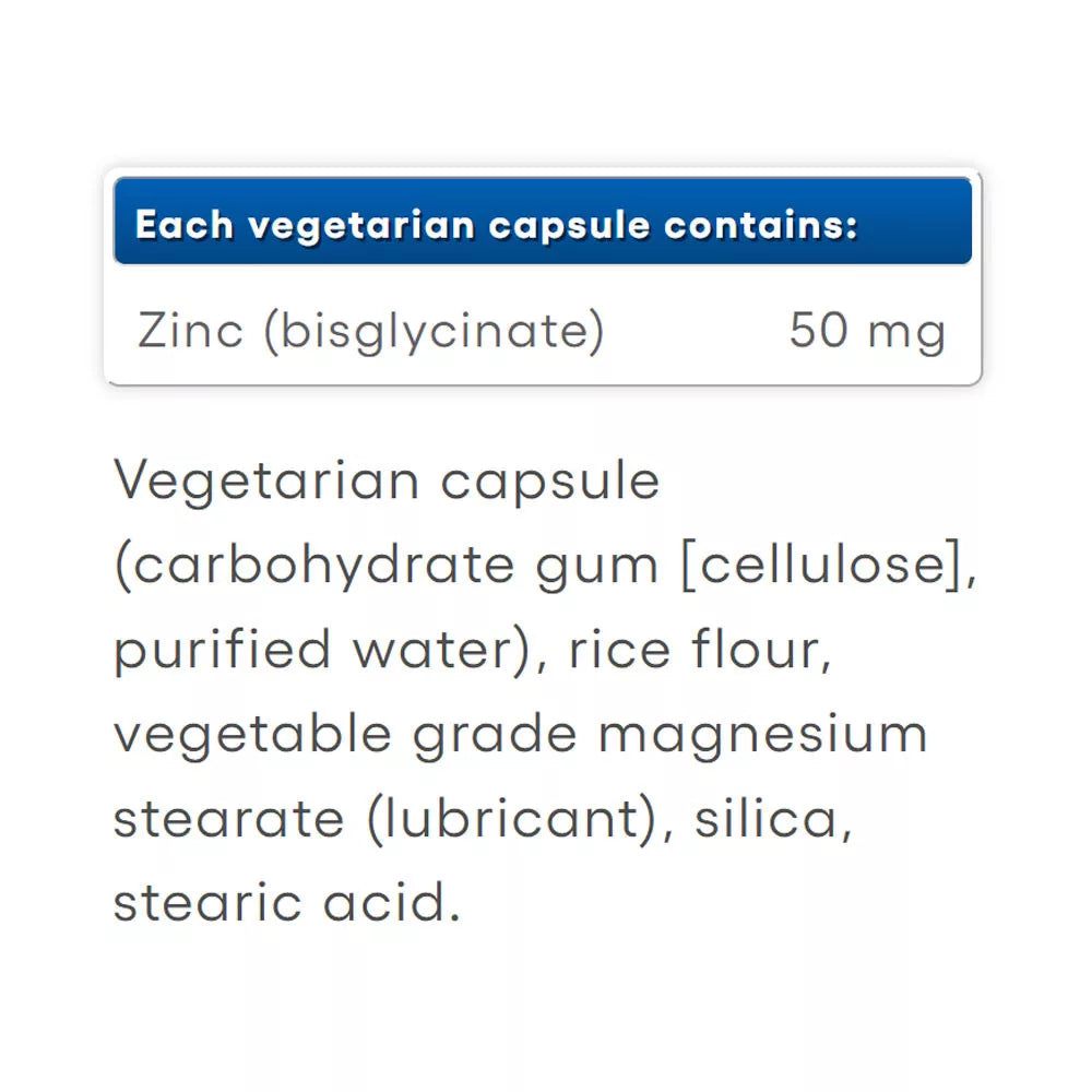 Natural Factors Zinc Bisglycinate 50 mg (120 Capsules)