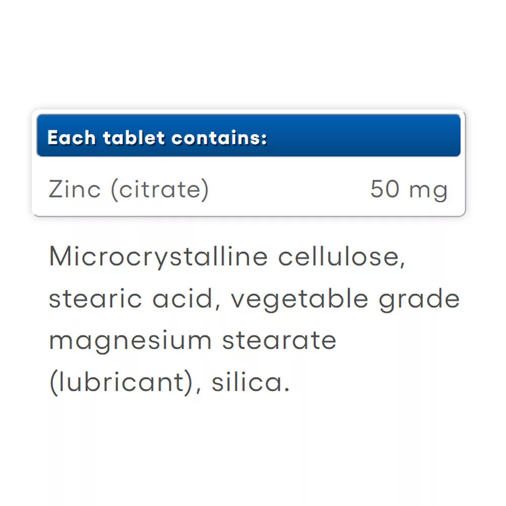 Natural Factors Zinc Citrate 50 mg (180 Tablets)