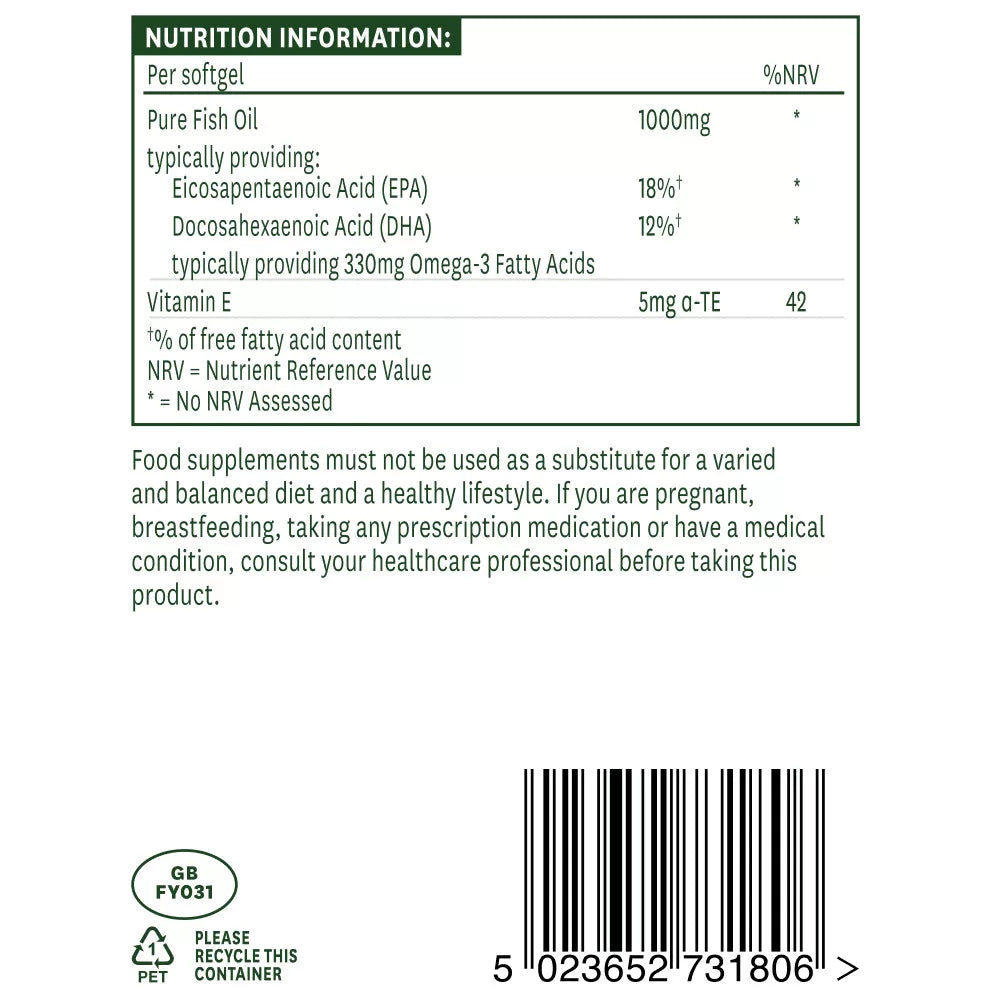 Natures Aid Fish Oil 1000mg (120 Softgels)