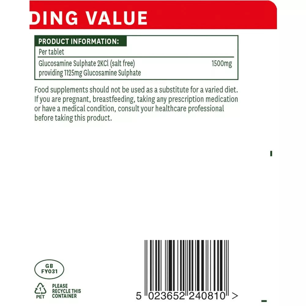 Natures Aid Glucosamine Sulphate 1500mg (90 Tablets)