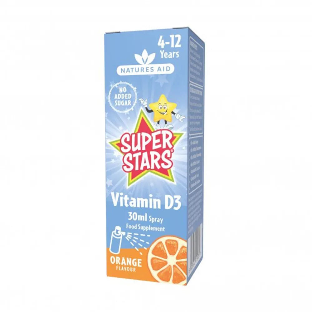Natures Aid Super Stars Vitamin D3 Spray (30 ml, Orange)