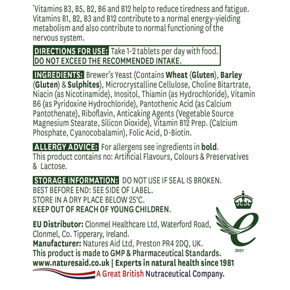 Natures Aid Vitamin B Complex (90 Tablets)