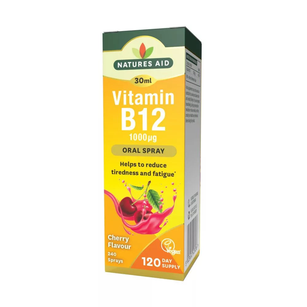 Natures Aid Vitamin B12 Daily Oral Spray (30 ml, Cherry)