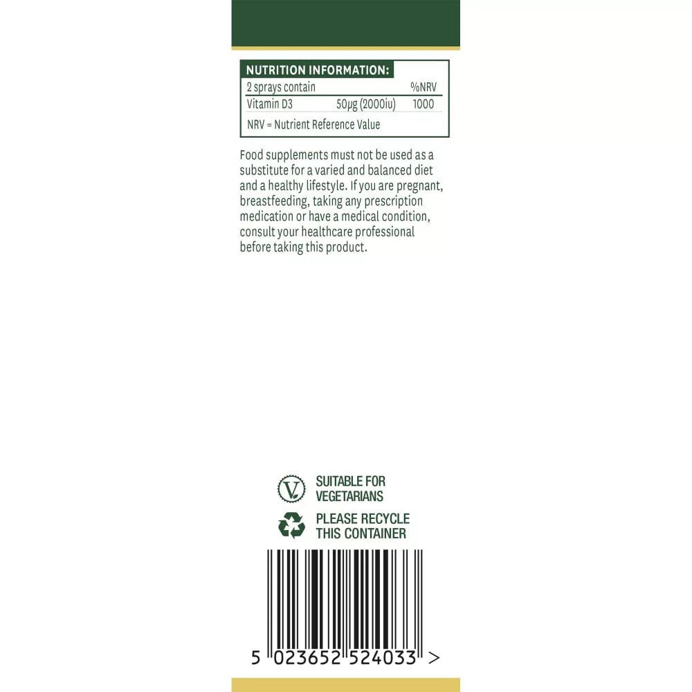 Natures Aid Vitamin D3 Daily Oral Spray (30 ml, Orange)