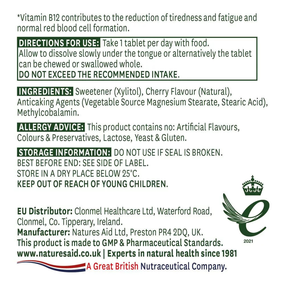 Natures Aid Vitamin B12 (90 Tablets)