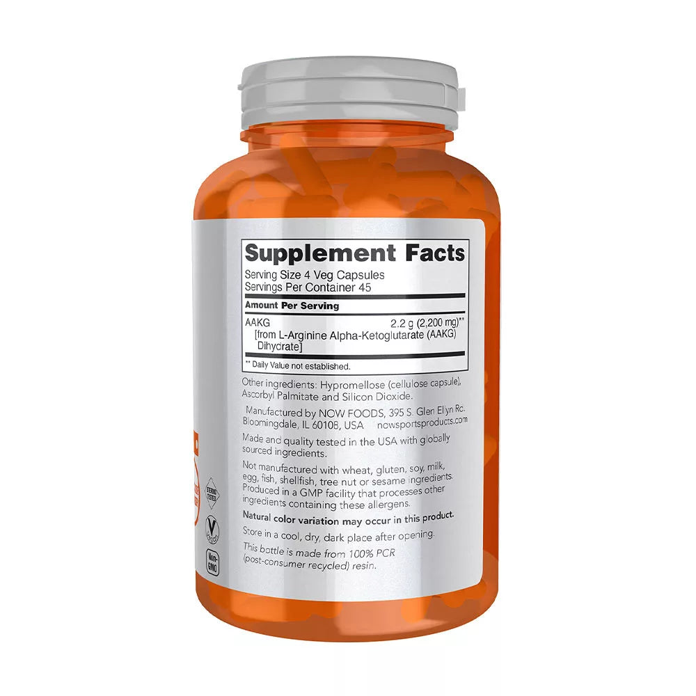 Now Foods AAKG 2200 (180 Veg Capsules)