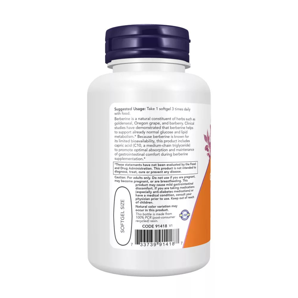 Now Foods Berberine Glucose Support Softgels (60 Softgels)