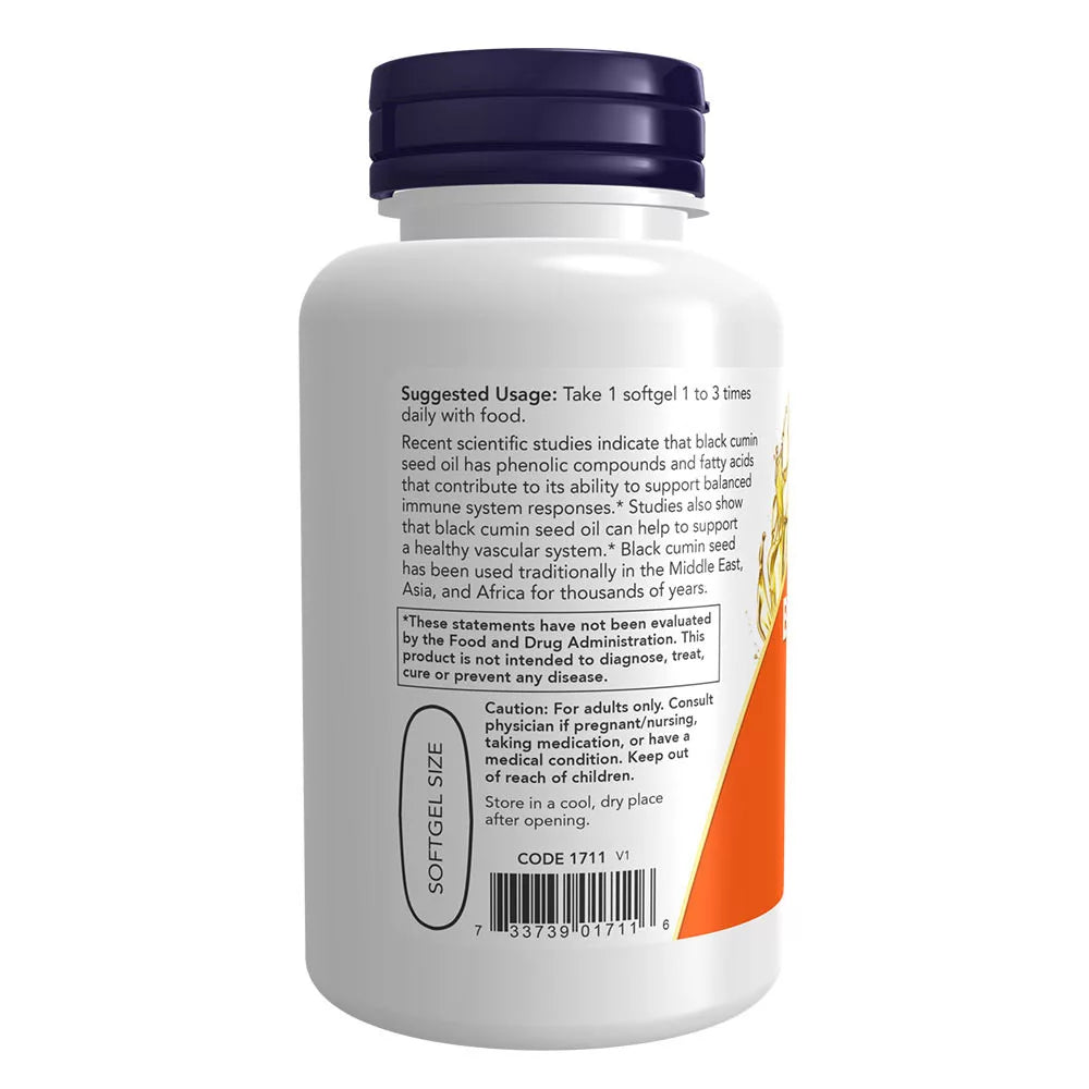 Now Foods Black Cumin Seed Oil 1000 mg (60 Softgels)