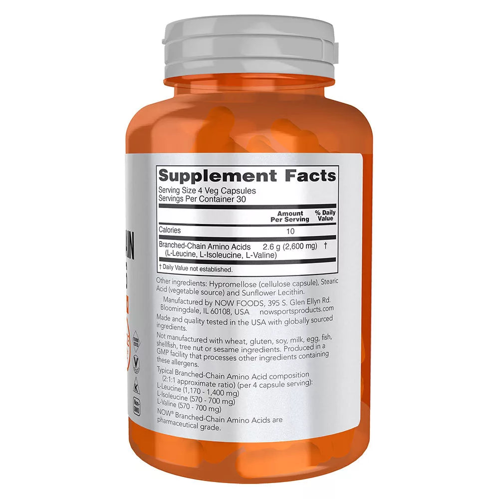 Now Foods Branched-Chain Amino Acids (120 Veg Capsules)