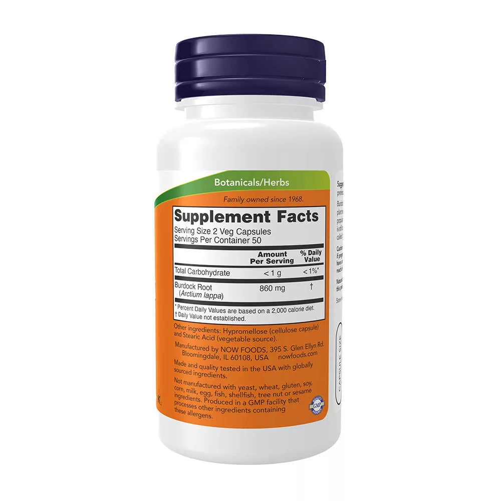 Now Foods Burdock Root 430 mg (100 Capsules)