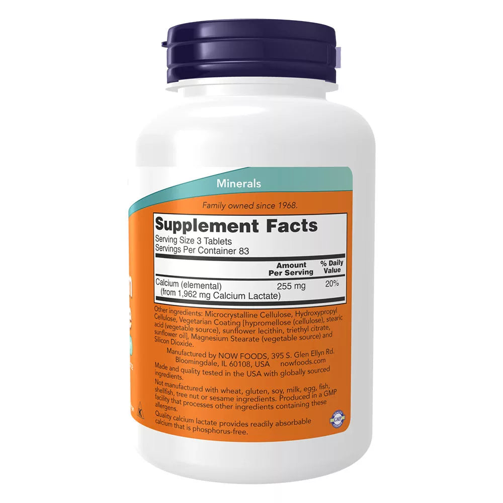 Now Foods Calcium Lactate (250 Tablets)