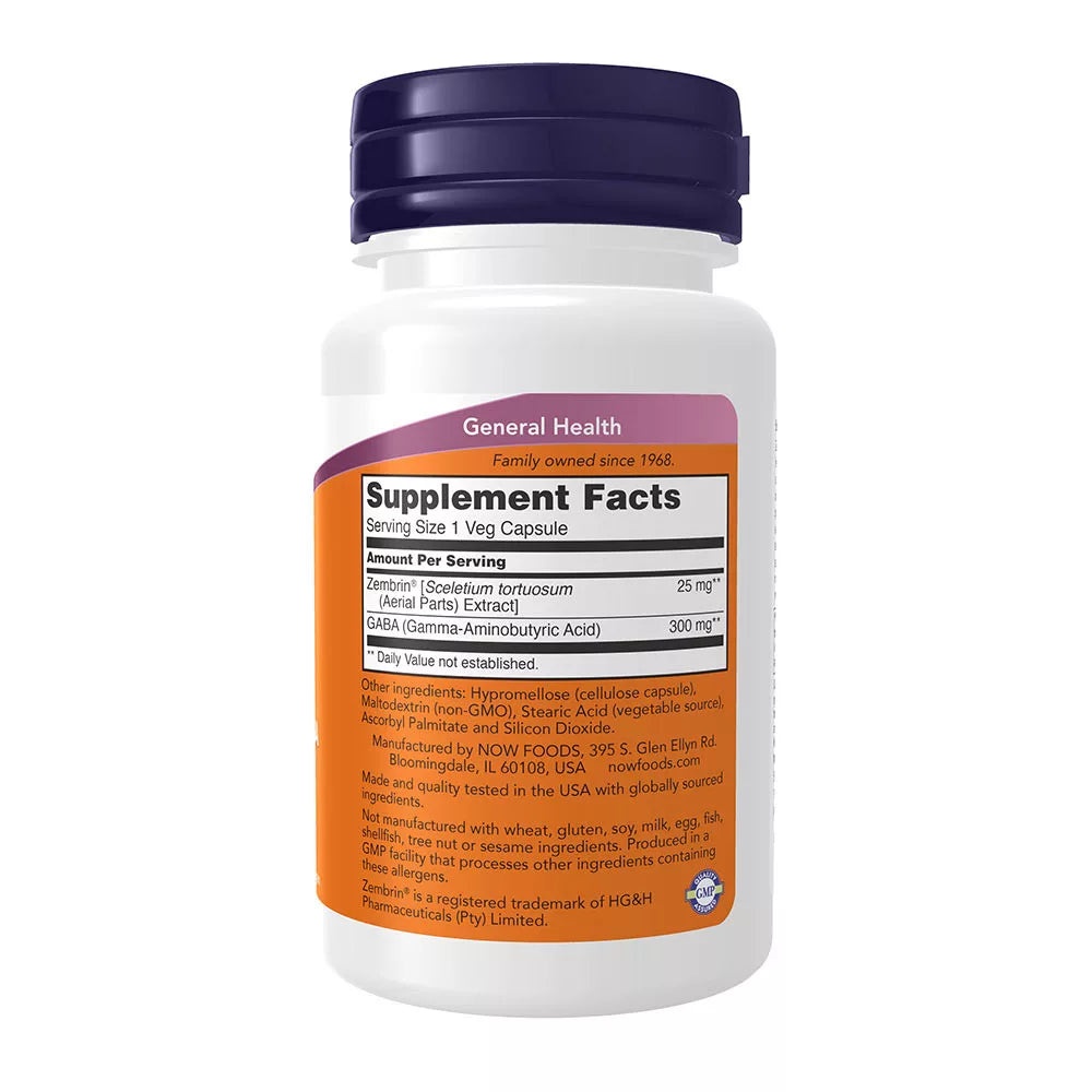 Now Foods Calm & Focus with Zembrin® & GABA (60 Veg Capsules)