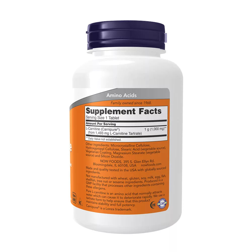 Now Foods L-Carnitine 1000 mg (100 Tablets)