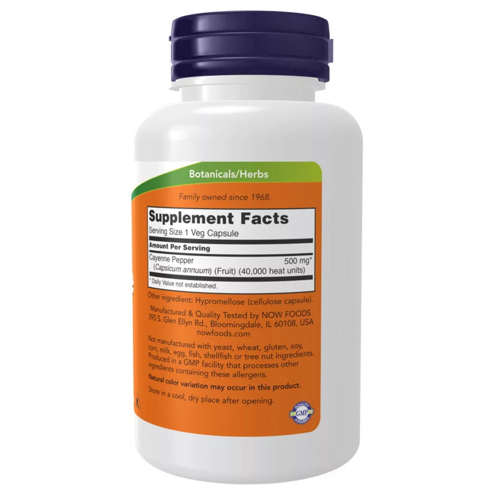 Now Foods Cayenne 500 mg (100 Veg Capsules)