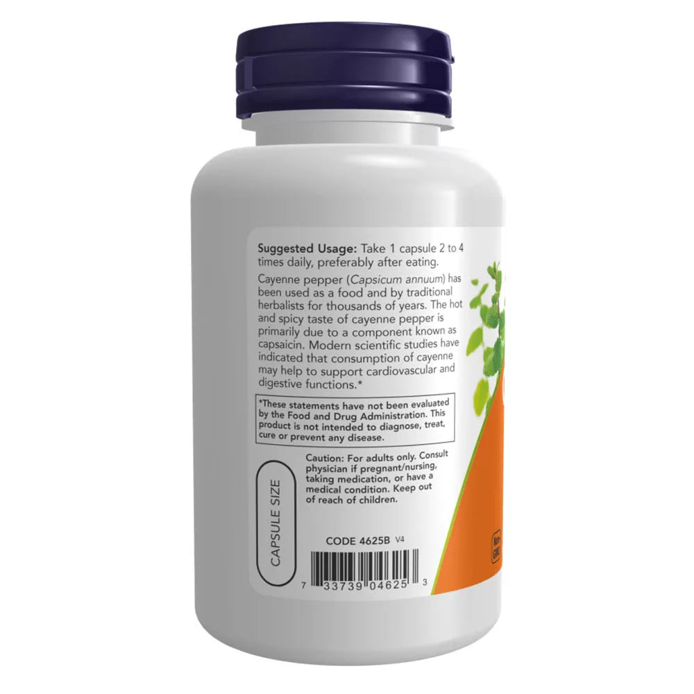 Now Foods Cayenne 500 mg (100 Veg Capsules)