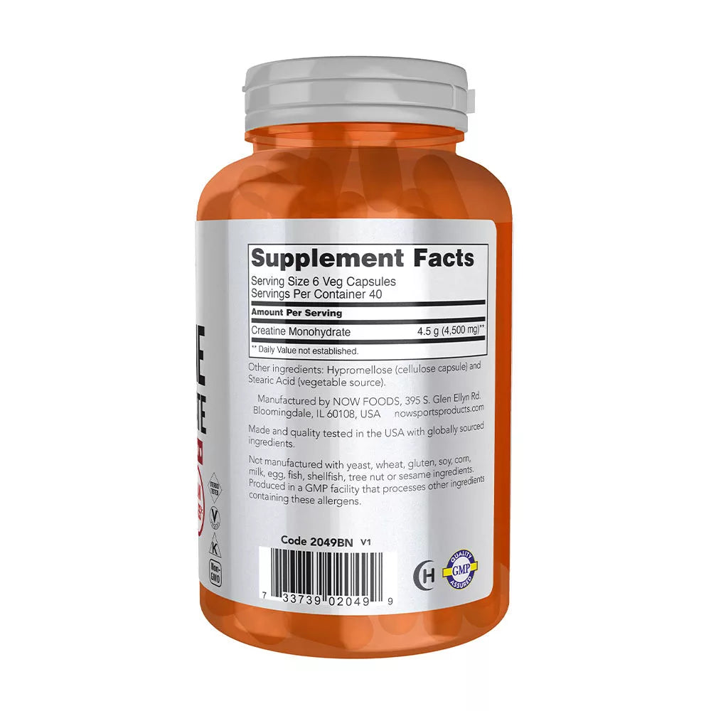 Now Foods Creatine Monohydrate 750 mg (240 Veg Capsules)