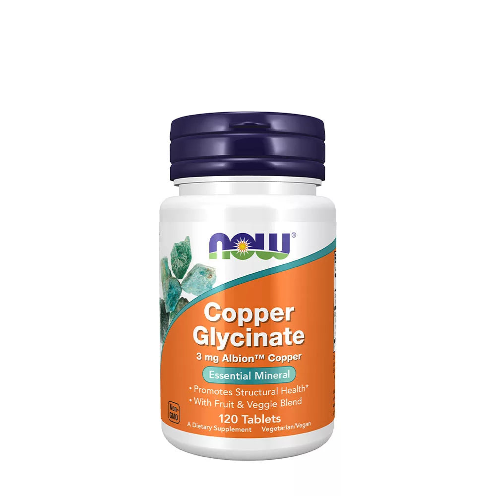 Now Foods Copper Glycinate 3 mg (120 Tablets)