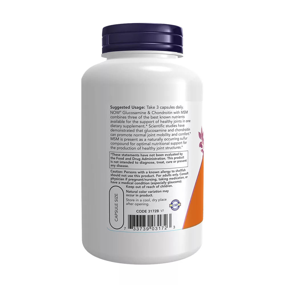 Now Foods Glucosamine & Chondroitin with MSM (180 Capsules)