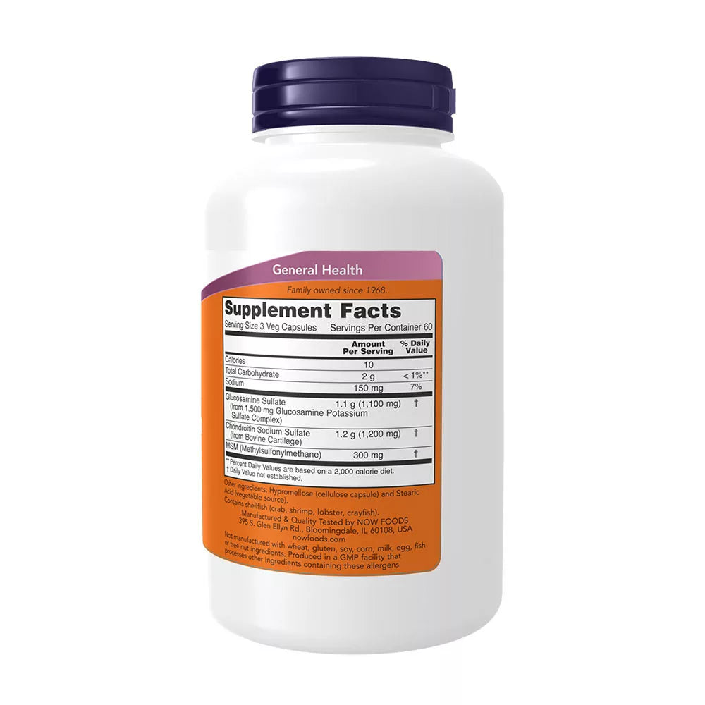 Now Foods Glucosamine & Chondroitin with MSM (180 Capsules)