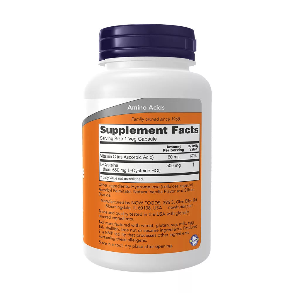 Now Foods L-Cysteine 500 mg (90 Veg Capsules)