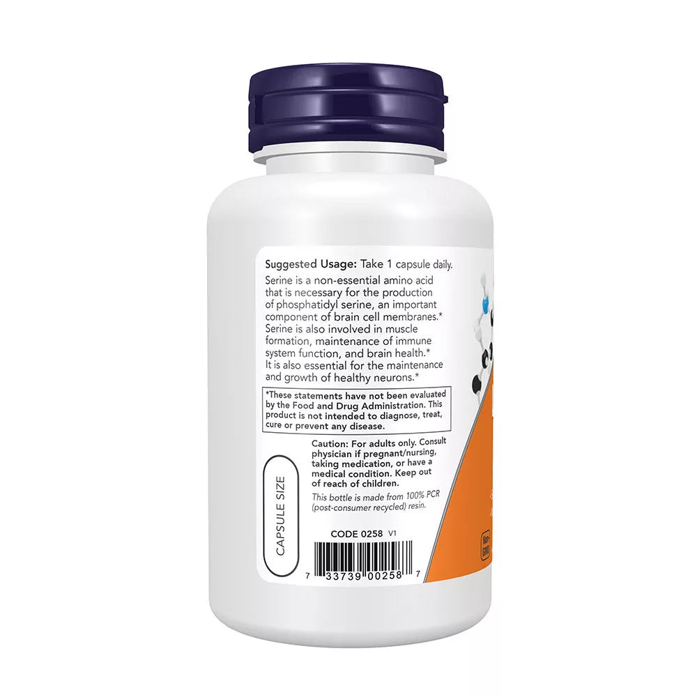 Now Foods L-Serine 500 mg (120 Capsules)