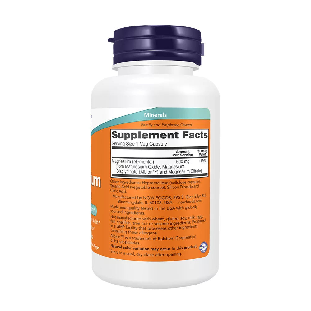 Now Foods Magnesium 500 mg (120 Veg Capsules)