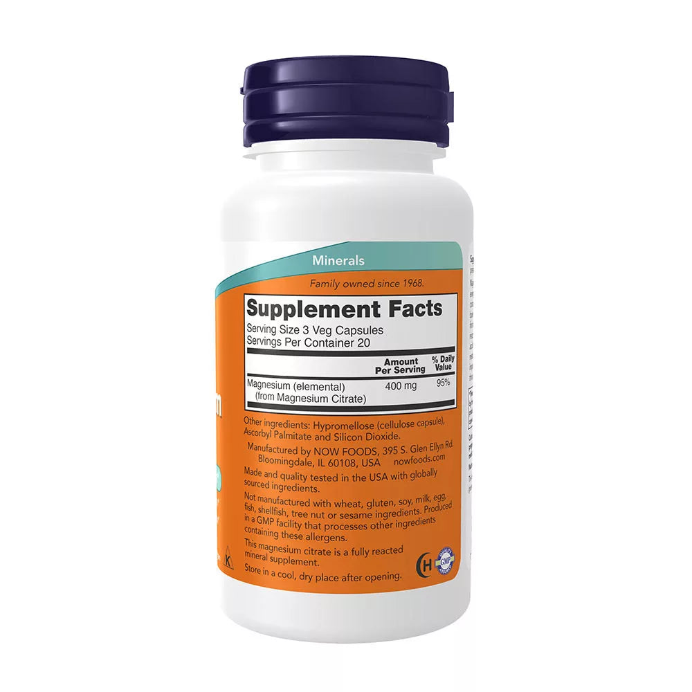 Now Foods Magnesium Citrate (60 Capsules)