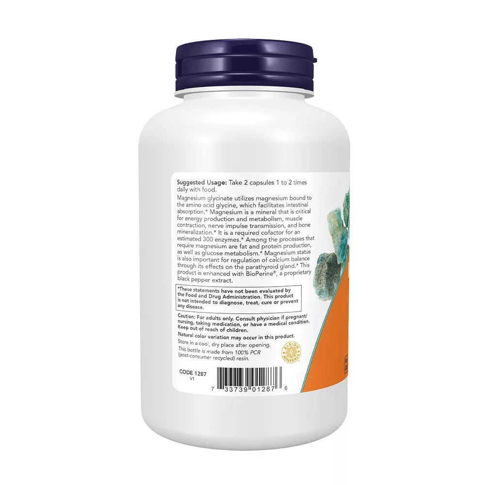 Now Foods Magnesium Glycinate with BioPerine® (180 Capsules)