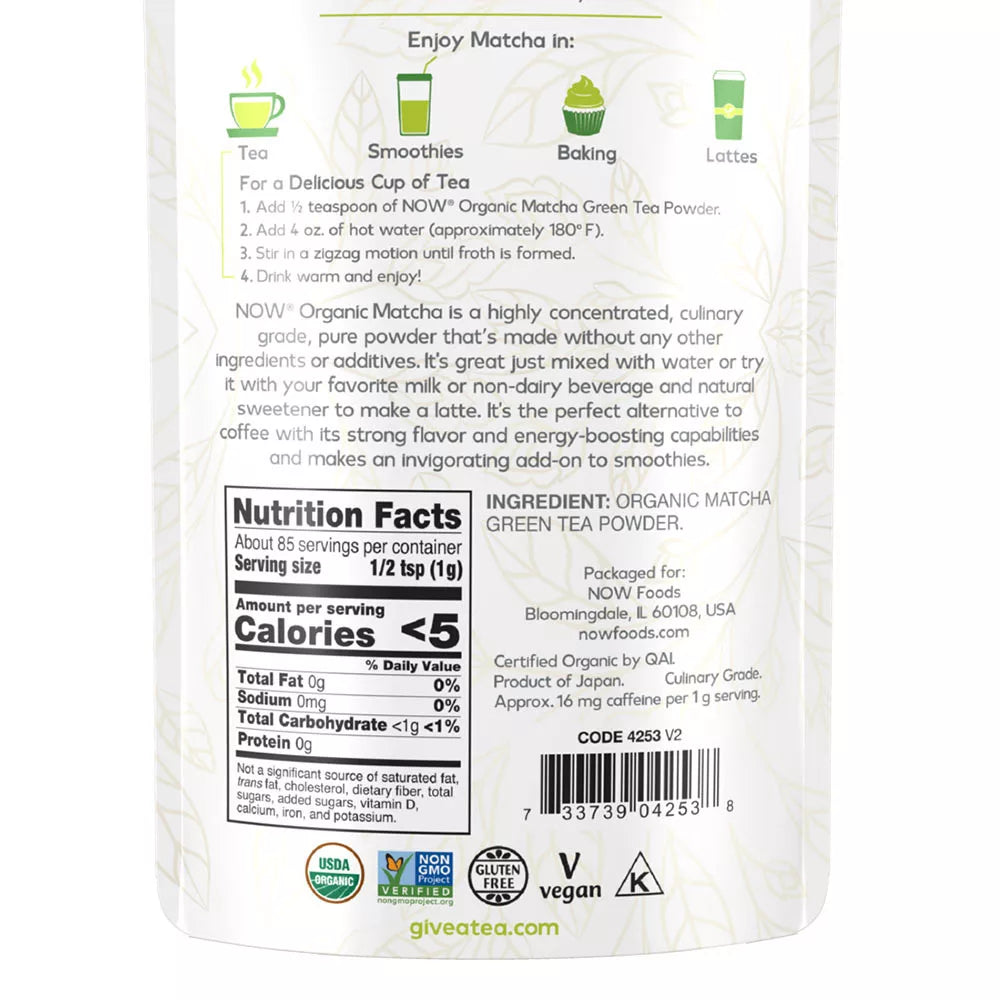Now Foods Organic Matcha Green Tea Powder (3 Oz.)