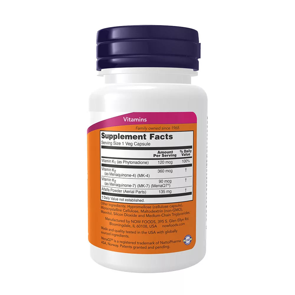 Now Foods MK-7 Plus with K1 & MK-4 (90 Veg Capsules)