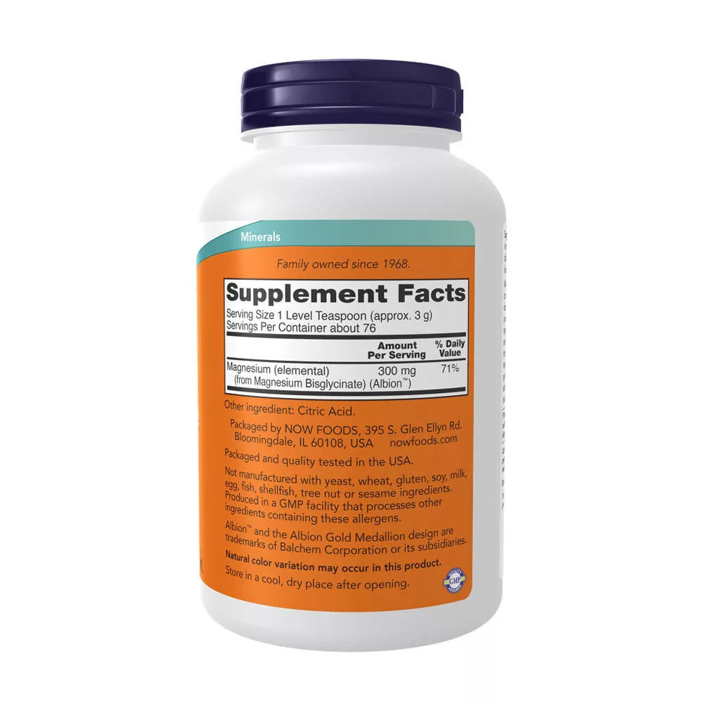 Now Foods Magnesium Bisglycinate Powder (227 g)