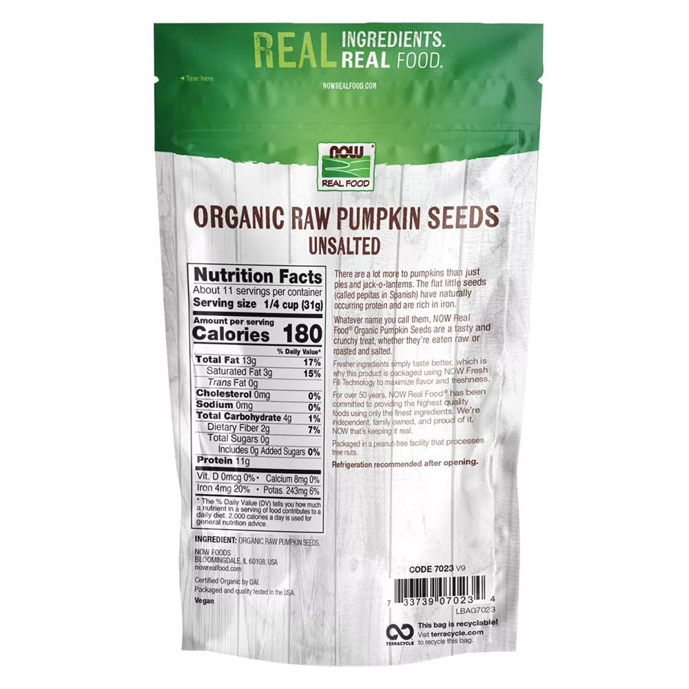 Now Foods Organic Pumpkin Seeds (340 g)