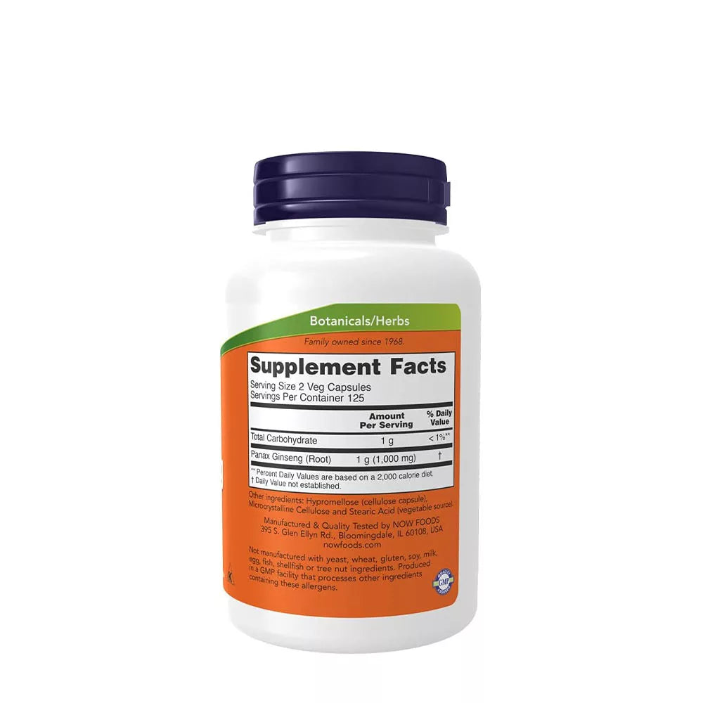 Now Foods Panax Ginseng 500 mg (250 Capsules)