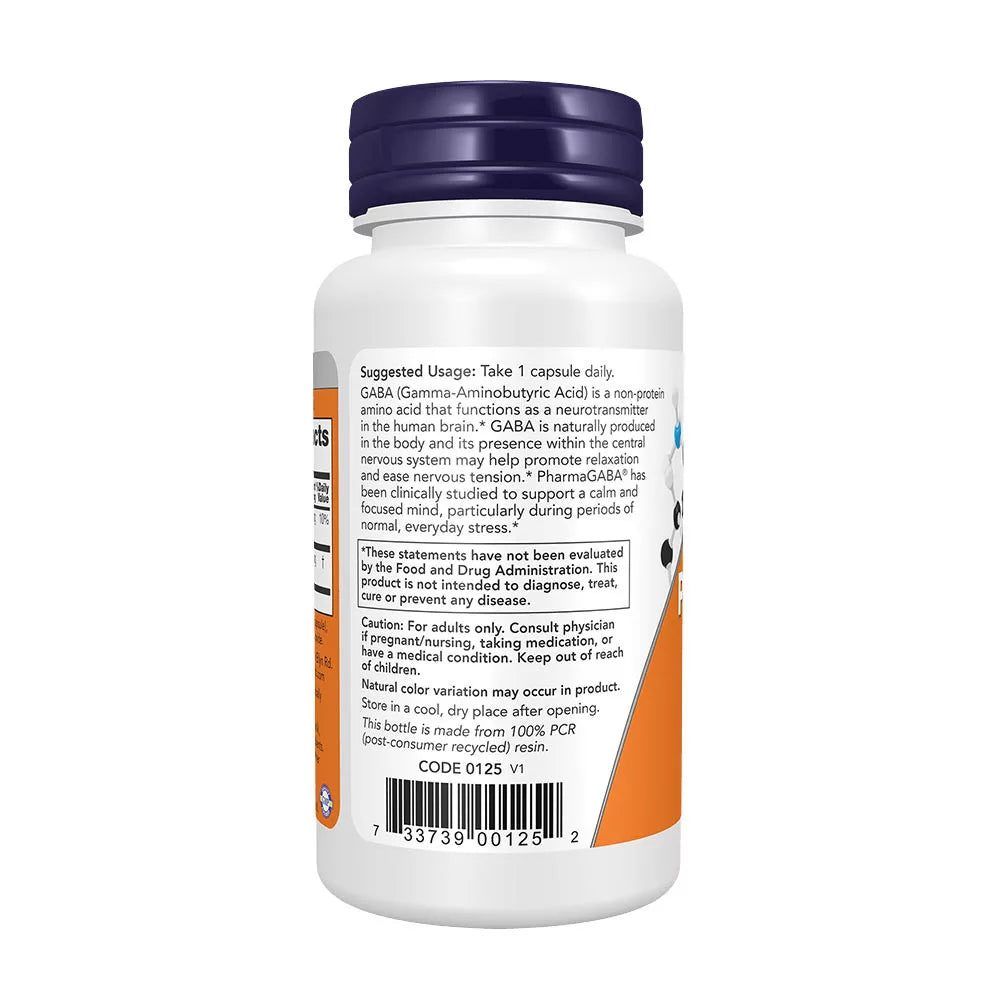 Now Foods PharmaGABA® 100 mg (90 Veg Capsules)