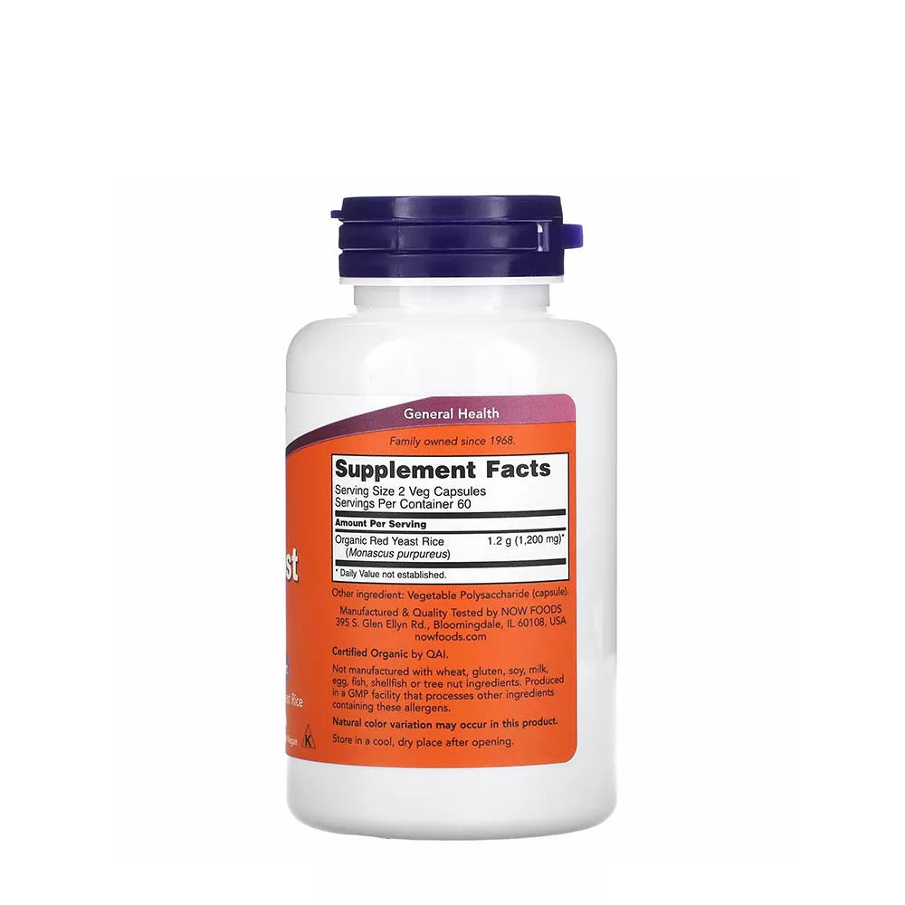 Now Foods Red Yeast Rice 600 mg (120 Veg Capsules)
