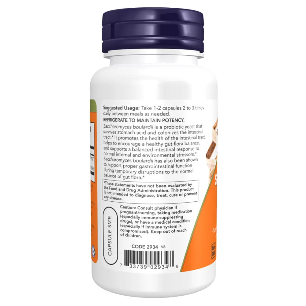 Now Foods Saccharomyces Boulardii (120 Veg Capsules)