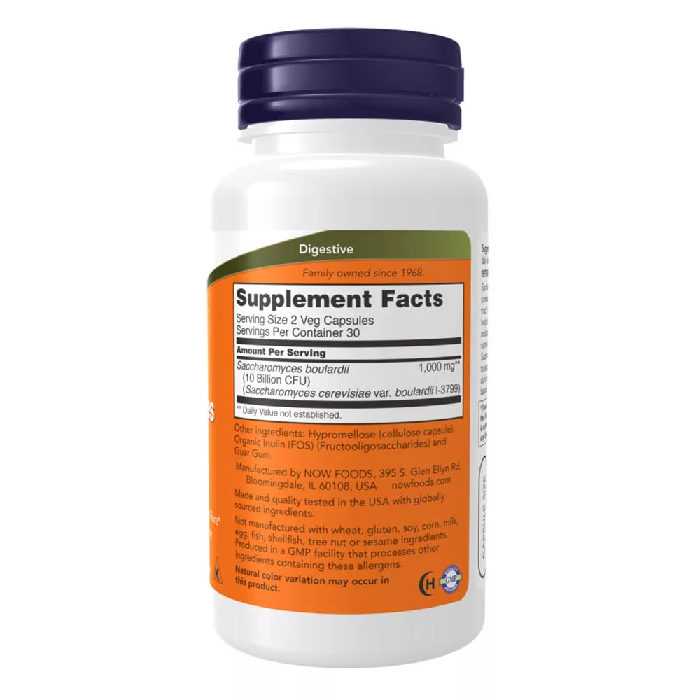 Now Foods Saccharomyces Boulardii (120 Veg Capsules)