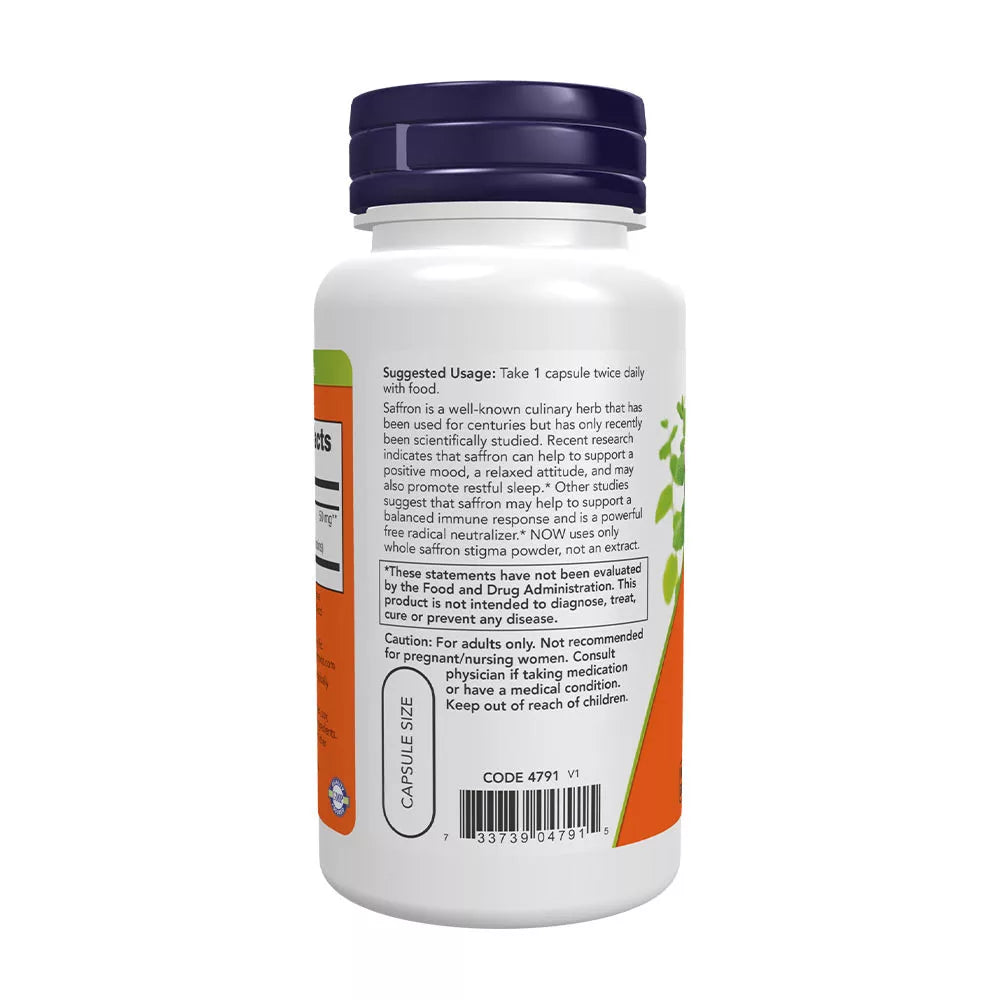 Now Foods Saffron 50 mg (60 Veg Capsules)