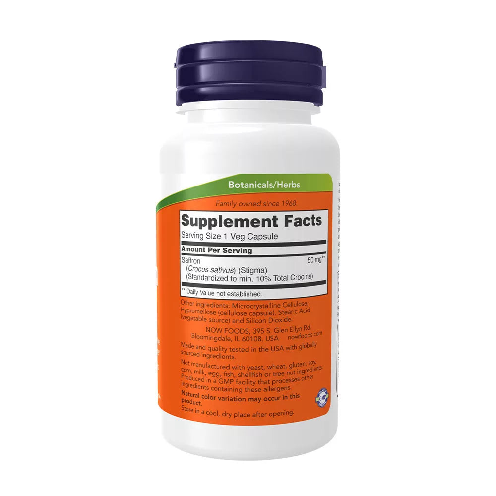 Now Foods Saffron 50 mg (60 Veg Capsules)