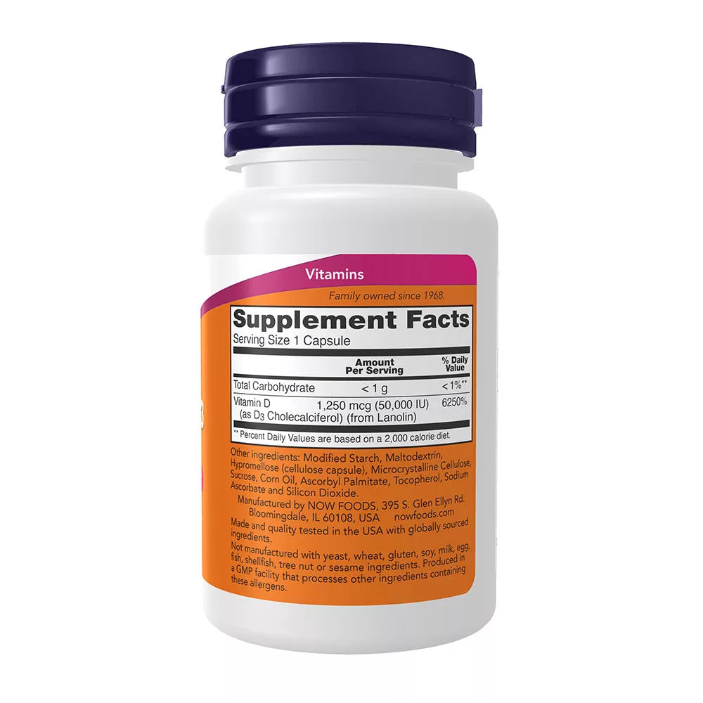 Now Foods Vitamin D-3 50,000 IU (15 Capsules)