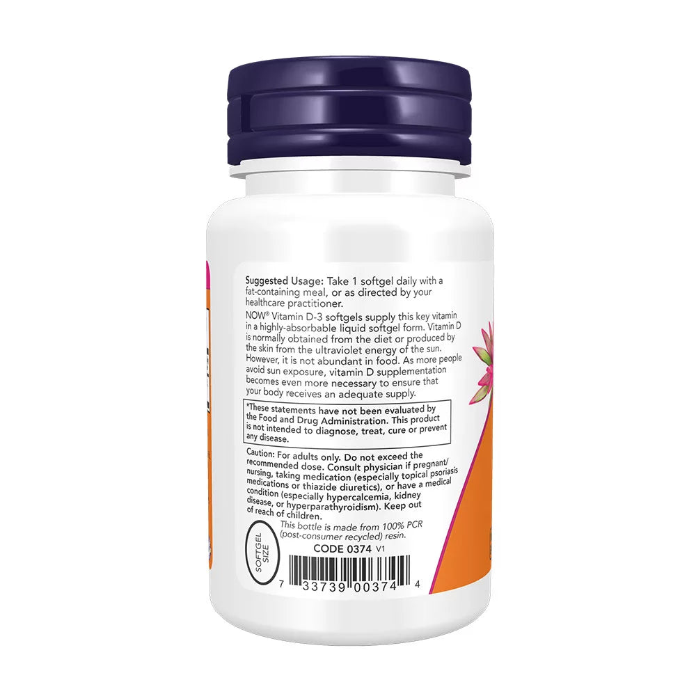Now Foods Vitamin D-3 5,000 IU (30 Softgels)