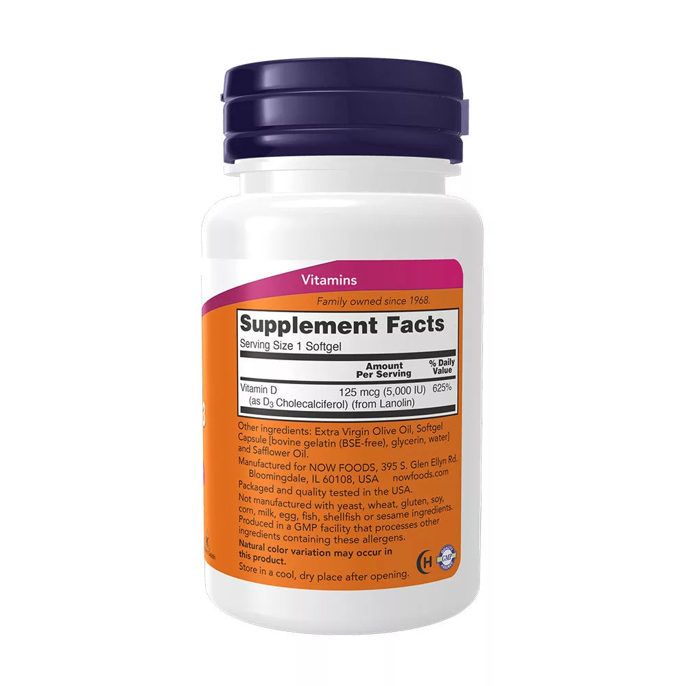 Now Foods Vitamin D-3 5,000 IU (30 Softgels)