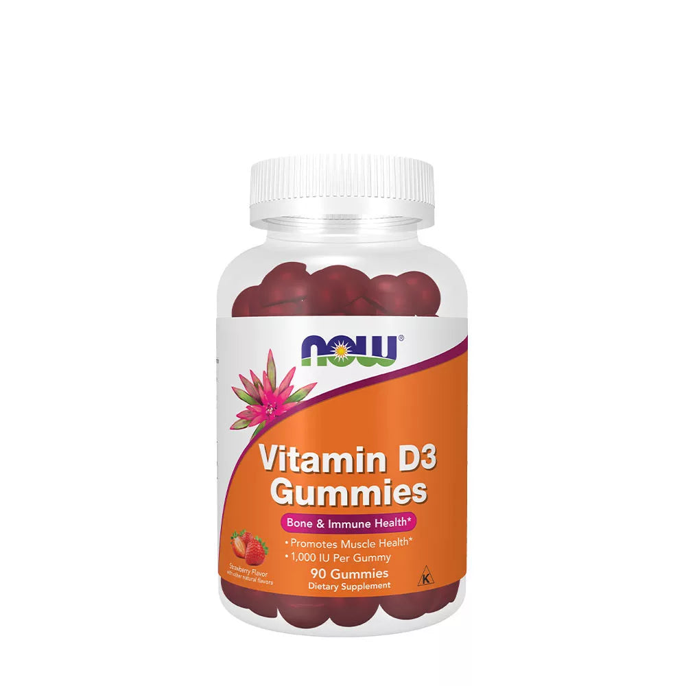 Now Foods Vitamin D3 Gummies (90 Gummies, Strawberry)