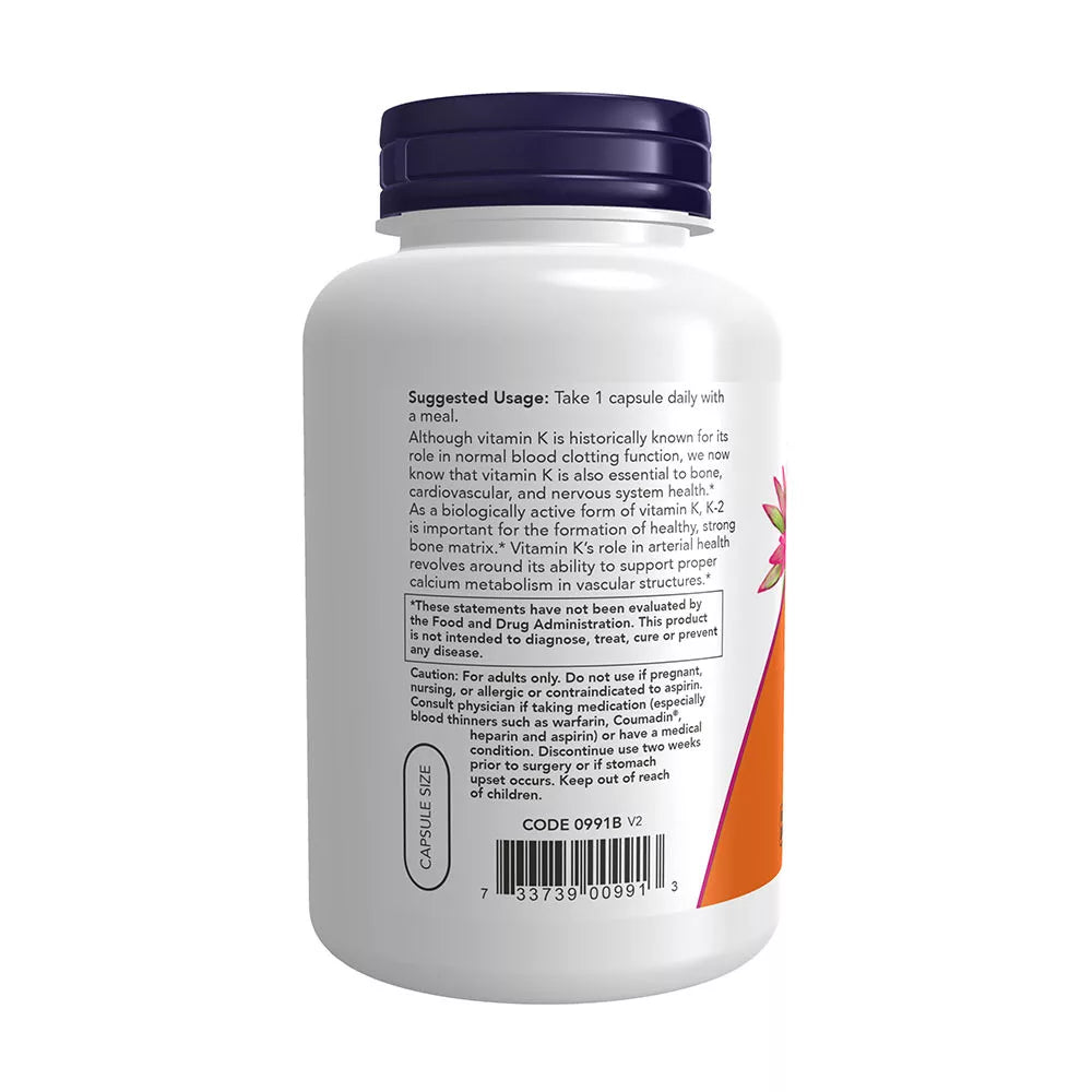Now Foods Vitamin K-2 100 mcg (250 Veg Capsules)
