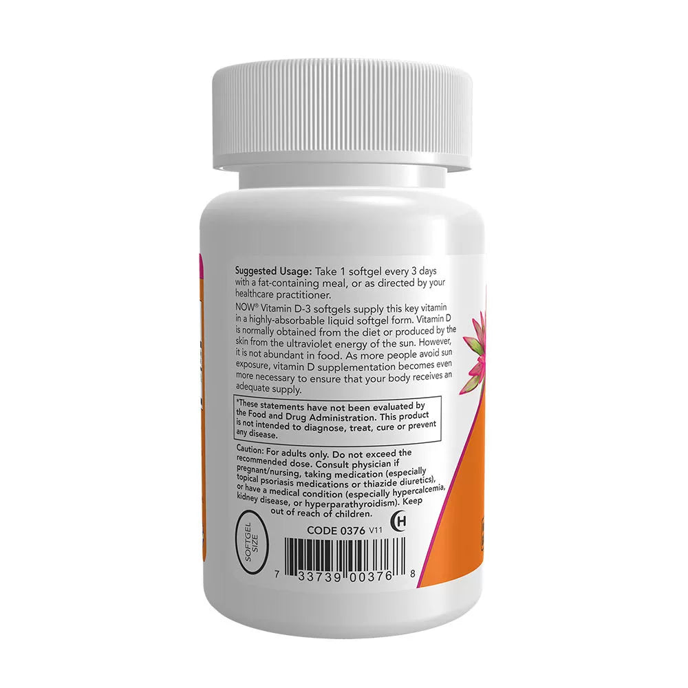 Now Foods Vitamin D-3 10,000 IU (120 Softgels)