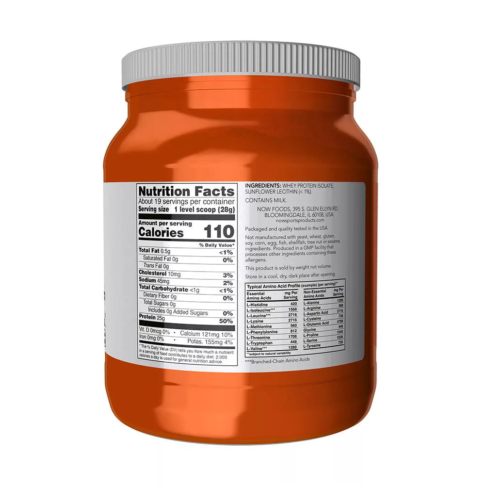Now Foods Whey Protein Isolate (544 g, Unflavored)