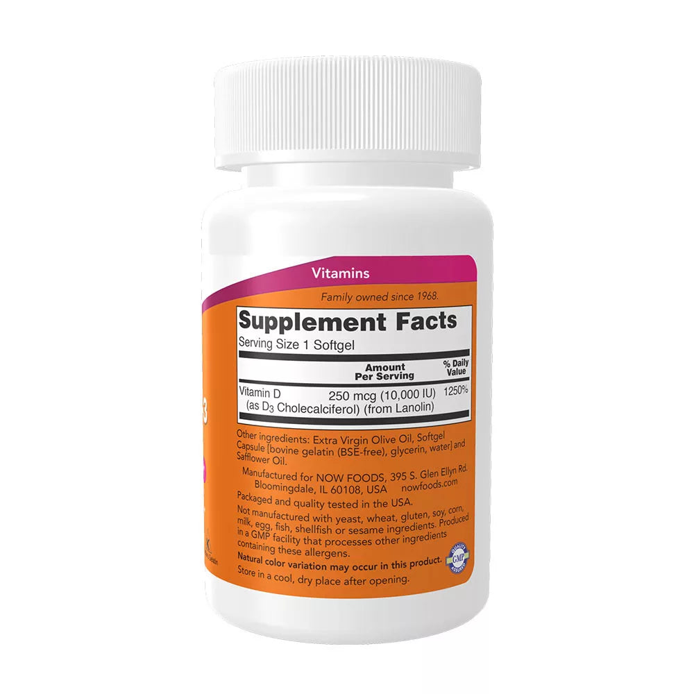 Now Foods Vitamin D-3 10,000 IU (30 Softgels)